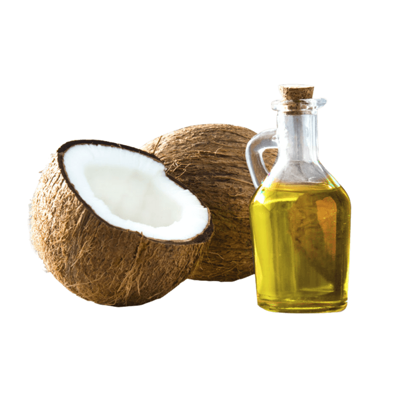 Coconut oil is an emollient that helps keep the skin moist and protect the skin natural barrier by trapping and sealing moisture in the skin.